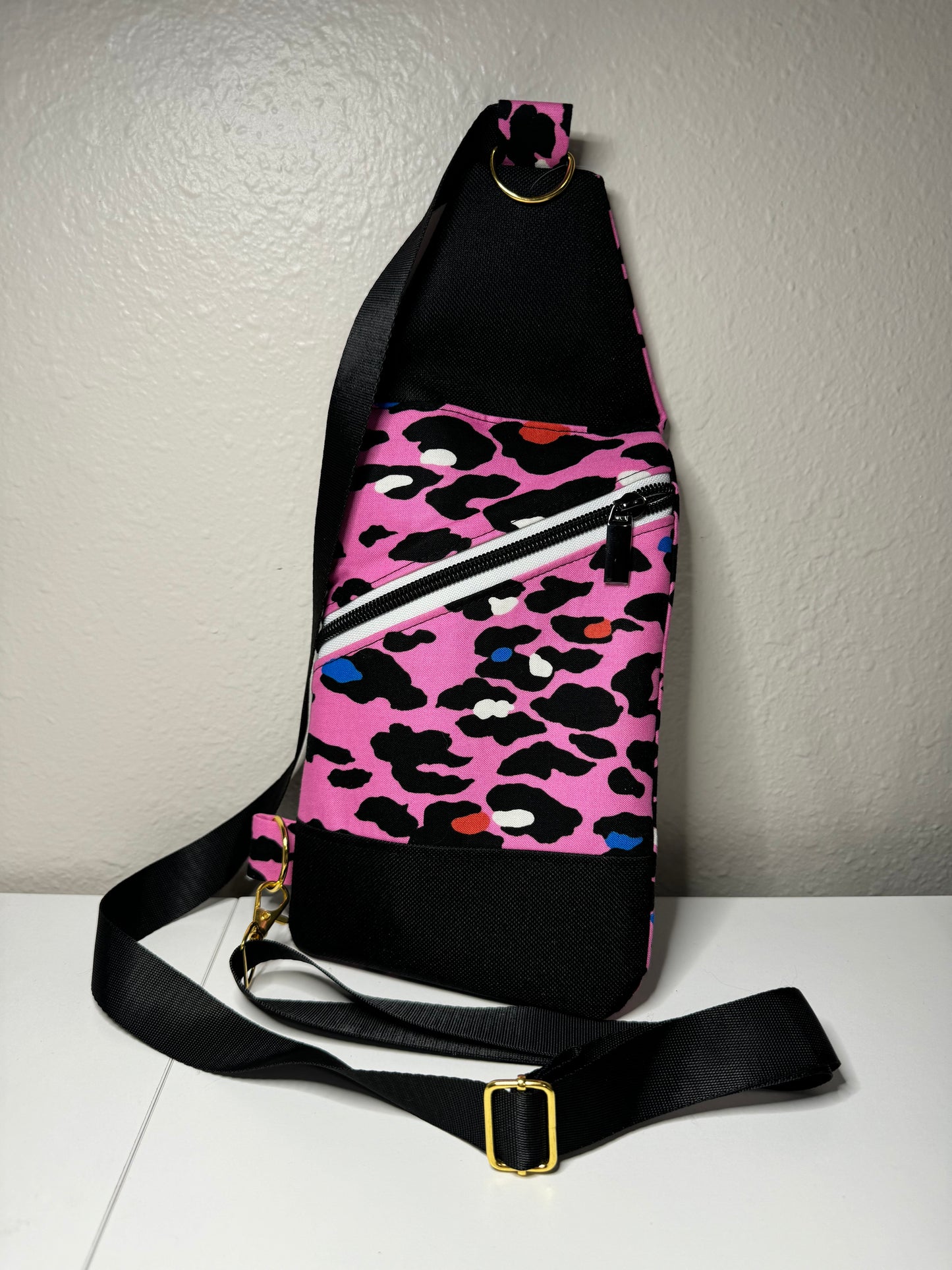Mini Sling Traveler Pouch - Pink Cheetah Print