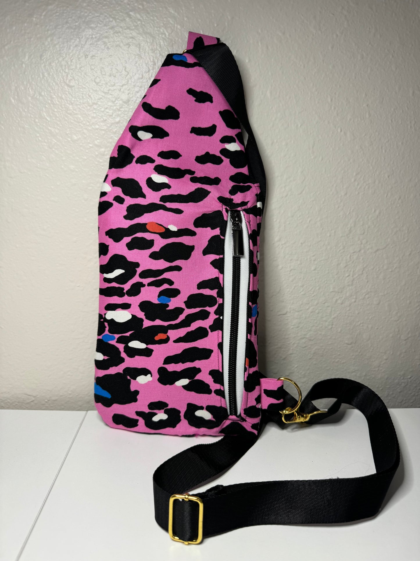 Mini Sling Traveler Pouch - Pink Cheetah Print